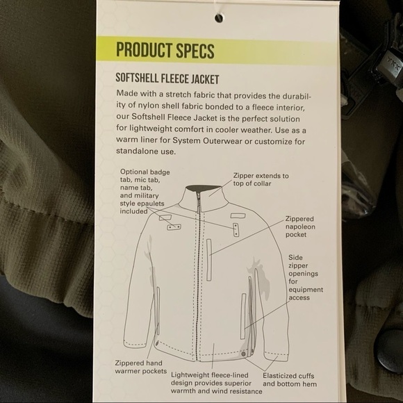 BLAUER New With Tags SOFT SHELL FLEECE JACKET In OD Green Size Medium - Picture 7 of 13